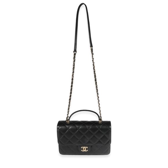 Chanel Black Quilted Lambskin Coco Lady Top Handle Flap Bag - Picture 4 of 8